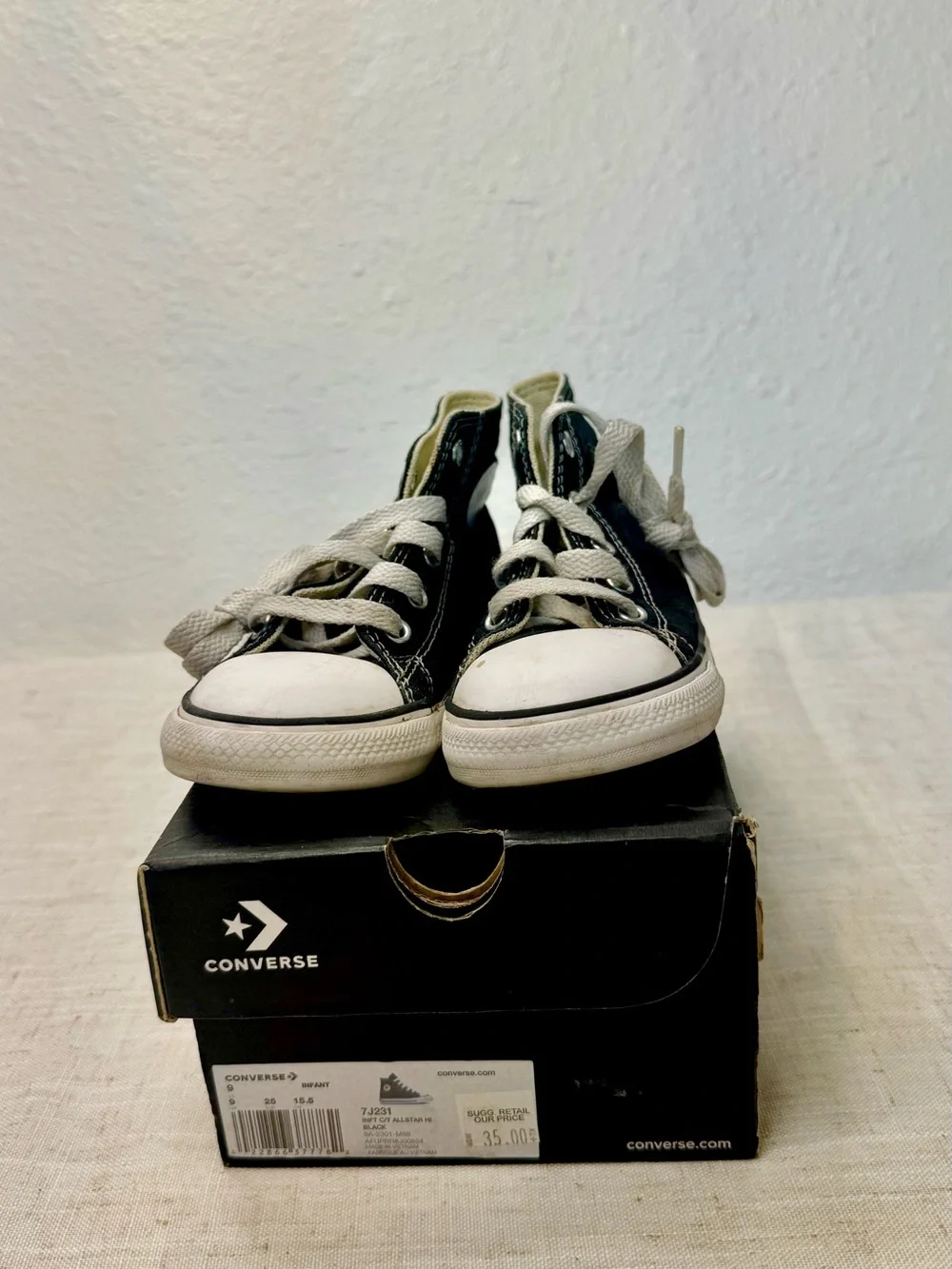 Converse Kids High Top Sneakers in White and Black lot of 2